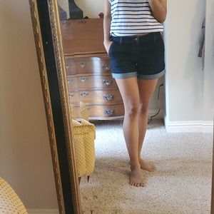 Joe's dark washed cuffed denim short